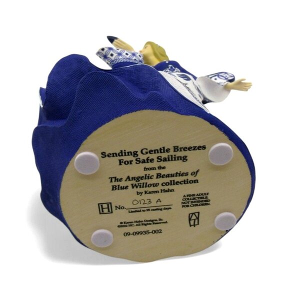 HAMILTON COLLECTION Blue Willow Sending Gentle Breezes Angel Figurine - Picture 12 of 12